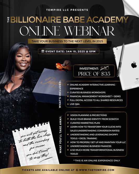 ONLINE WEBINAR: THE BILLIONAIRE BABE ACADEMY