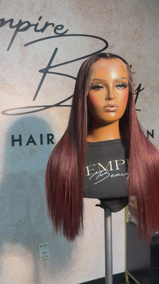 9x6HD Mini Frontal Burgundy Size 23.5/24”