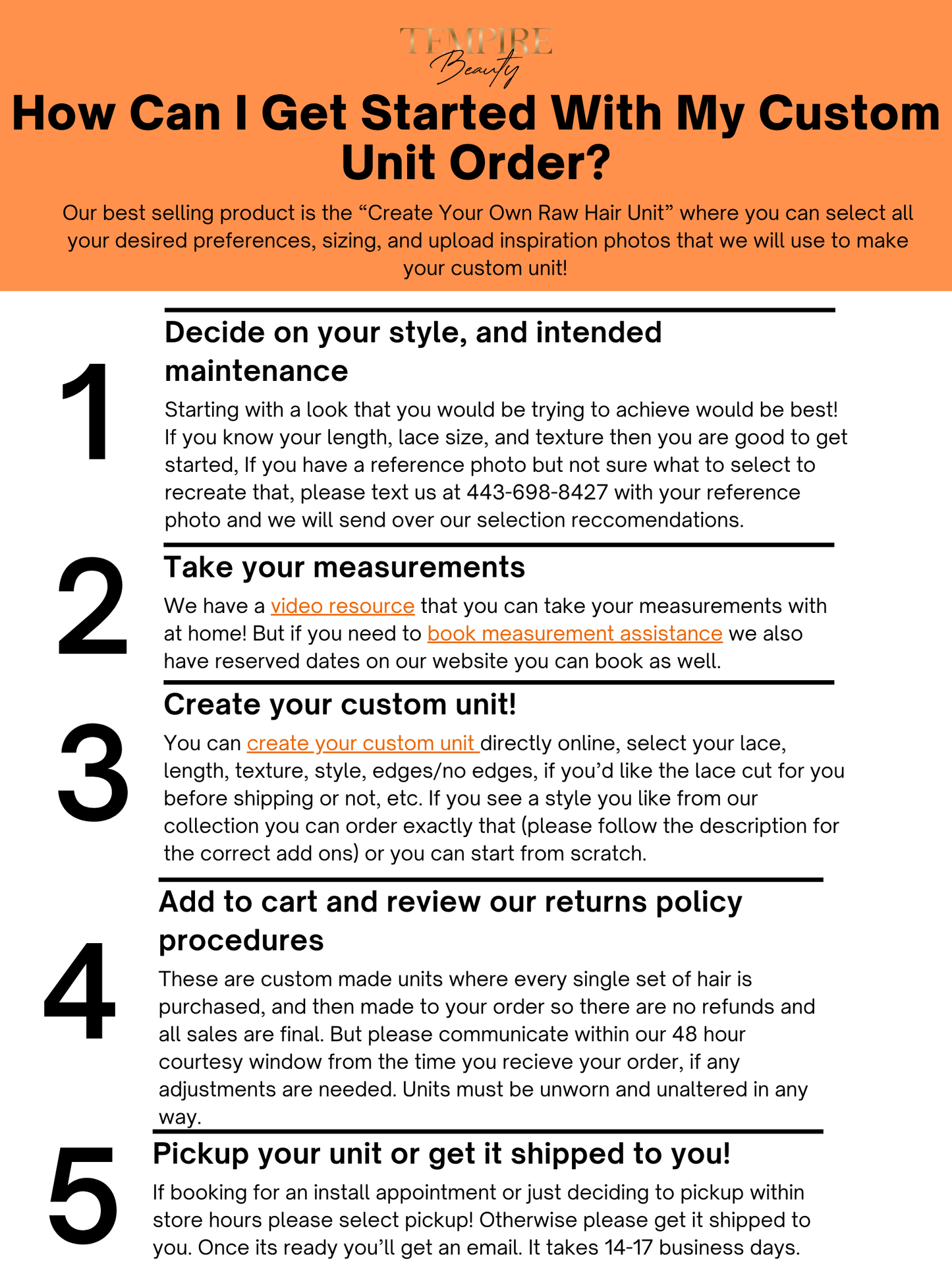 RAW HAIR Create Your Own Unit